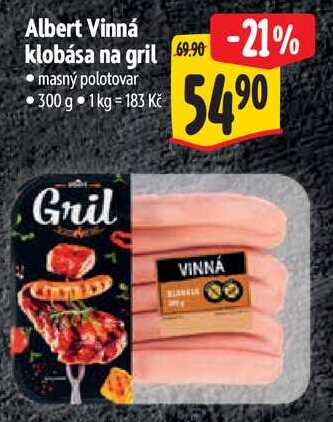 Albert Vinná klobása na gril, 300 g