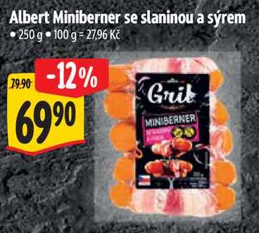 Albert Miniberner se slaninou a sýrem, 250 g 
