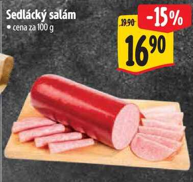Sedlácký salám, cena za 100 g