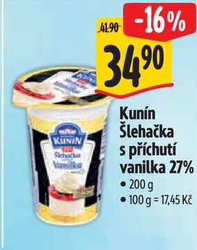 Kunín Šlehačka s příchutí vanilka 27%, 200 g 
