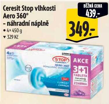 Ceresit Stop vlhkosti Aero 360° - náhradní náplně, 4x 450 g