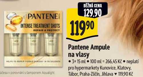 Pantene Ampule na vlasy, 3x 15 ml