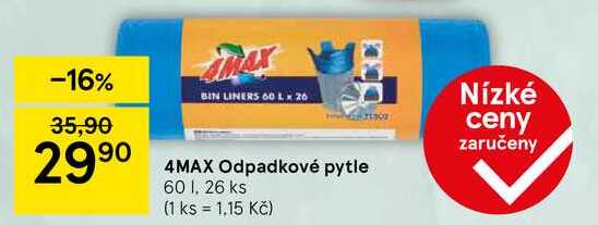 4MAX Odpadkové pytle 60 l, 26 ks  