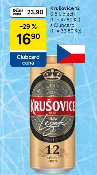 Krušovice 12, 0,5 l, plech 