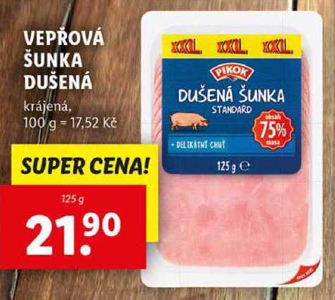 VEPŘOVÁ ŠUNKA DUŠENÁ, 125 g