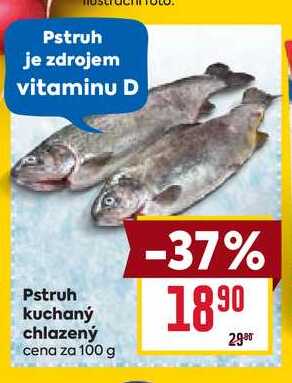 Pstruh kuchaný chlazený cena za 100g