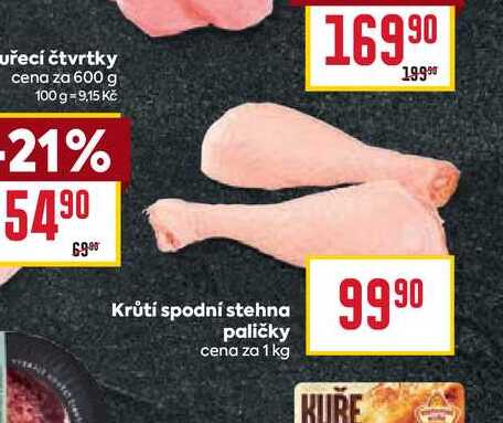 Krůtí spodní stehna paličky cena za 1 kg