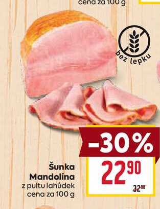Šunka Mandolina z pultu lahůdek cena za 100g