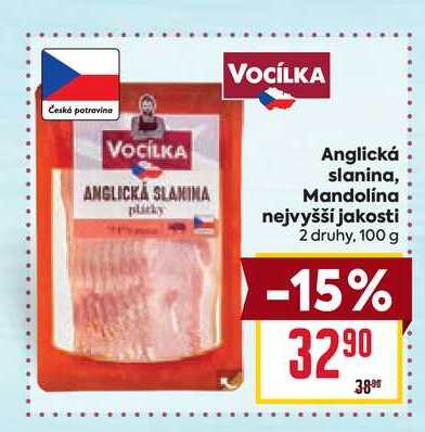 Anglická slanina, Mandolina nejvyšší jakosti 2 druhy, 100g
