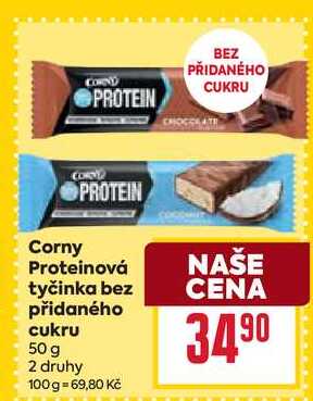 Corny Proteinová tyčinka bez přidaného cukru 50 g 