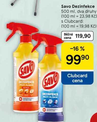 Savo Dezinfekce, 500 ml, dva druhy 