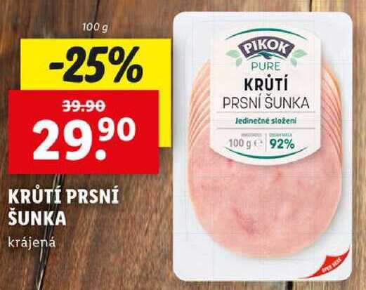 KRŮTÍ PRSNÍ ŠUNKA, 100 g