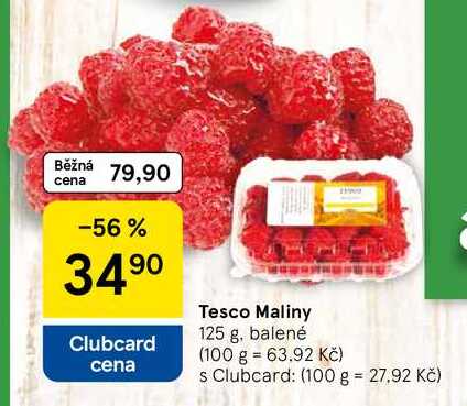 Tesco Maliny, 125 g, balené
