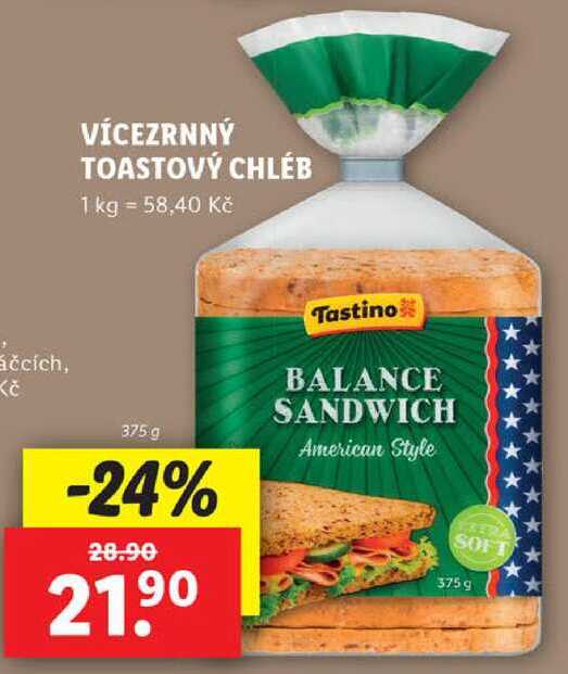 VÍCEZRNNÝ TOASTOVÝ CHLÉB, 375 g