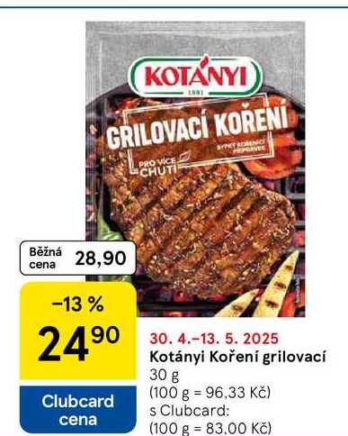 Kotányi Koření grilovací, 30 g