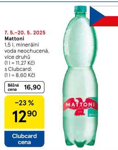  Mattoni 1,5 l, minerální voda neochucená 