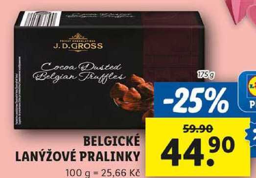 BELGICKÉ LANÝŽOVÉ PRALINKY, 175 g