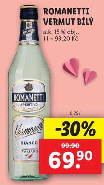 ROMANETT ROMANETTI VERMUT BÍLÝ, 0,75 l