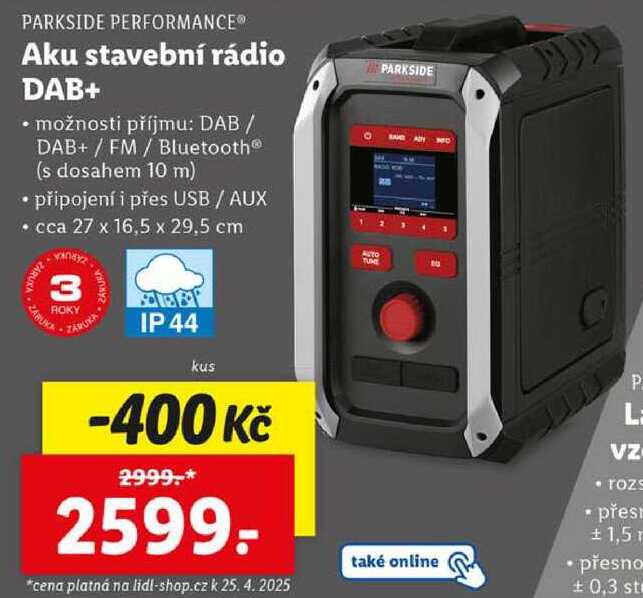 Aku stavební rádio DAB+