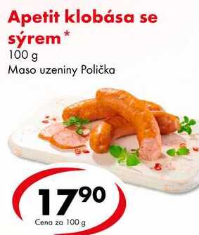 Apetit klobása se sýrem, 100 g 