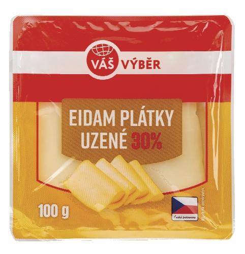 VÁŚ VÝBĚR Eidam 30% uzený, 100 g