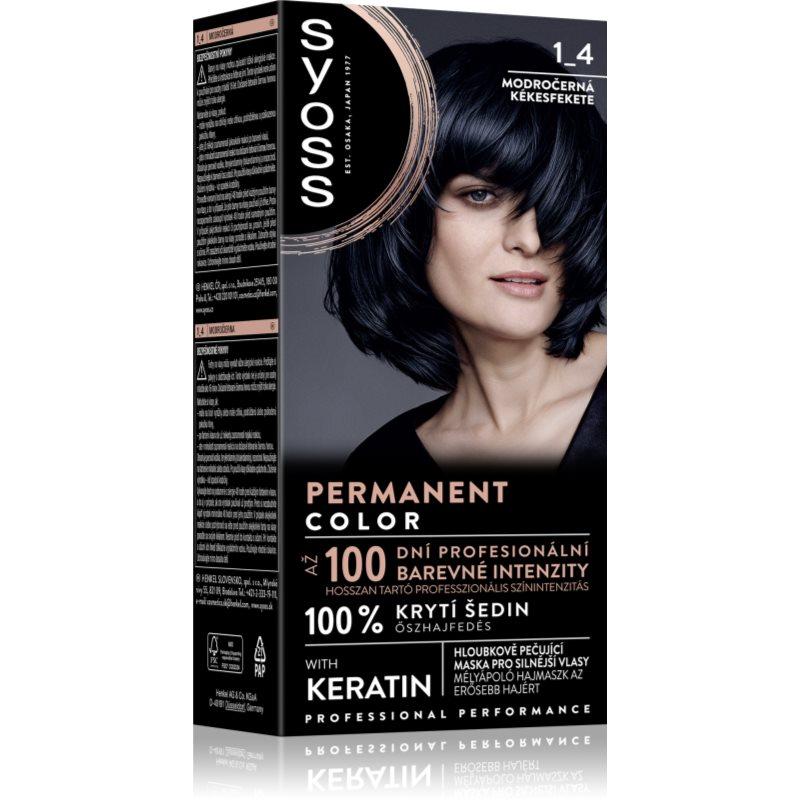 Syoss Permanent Color permanentní barva na vlasy odstín 1_4 Modročerný 1 ks