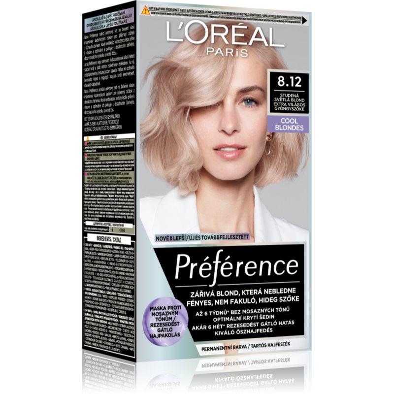 L’Oréal Paris Préférence barva na vlasy odstín 8.12 Light Ash Beige Blonde