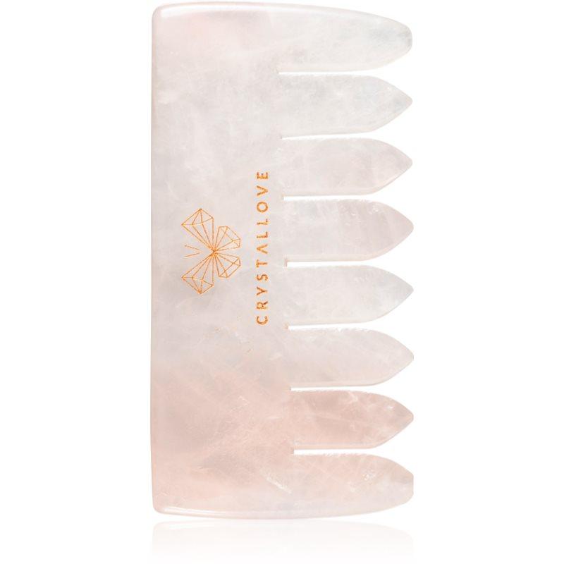 Crystallove Rose Quartz Comb masážní pomůcka na vlasy a tělo