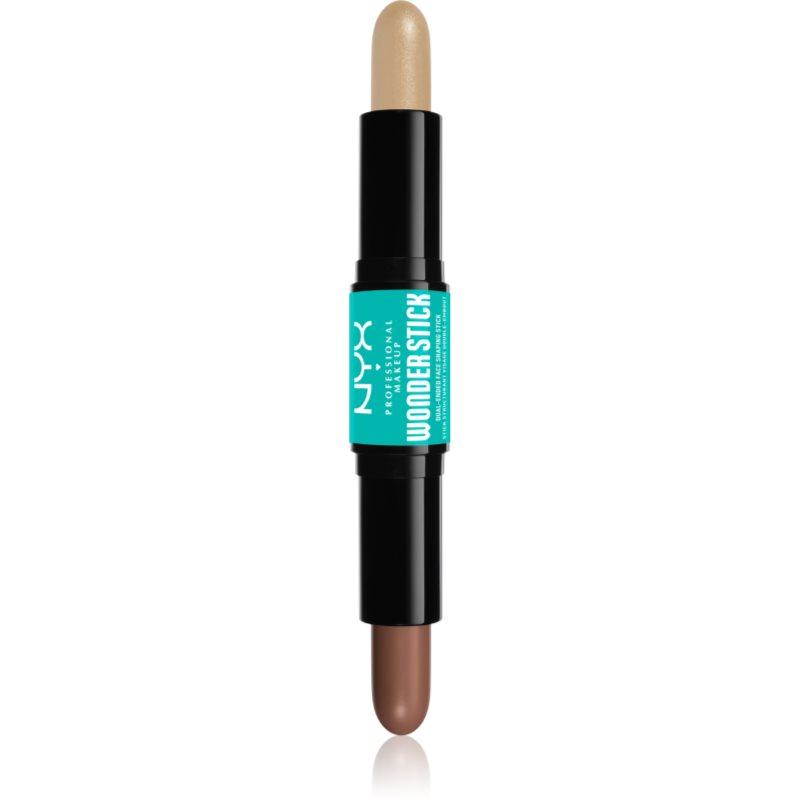 NYX Professional Makeup Wonder Stick Dual Face Lift oboustranná konturovací tyčinka odstín 02 Universal Light 2x4 g