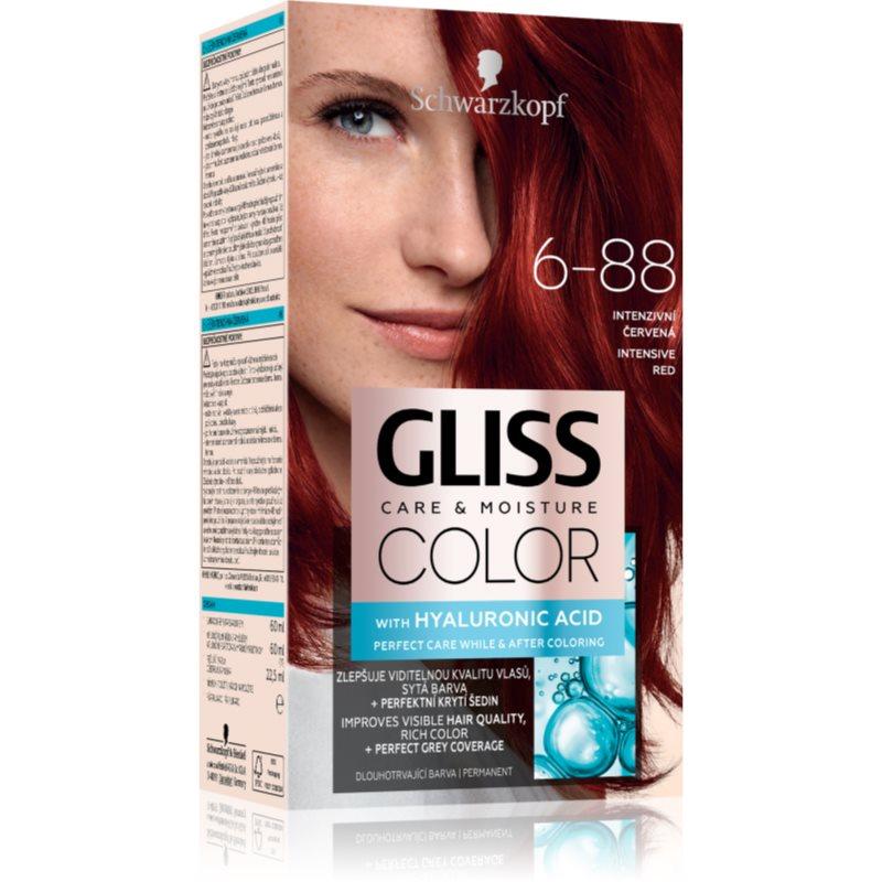 Schwarzkopf Gliss Color permanentní barva na vlasy odstín 6-88 Intenzivní červená 1 ks