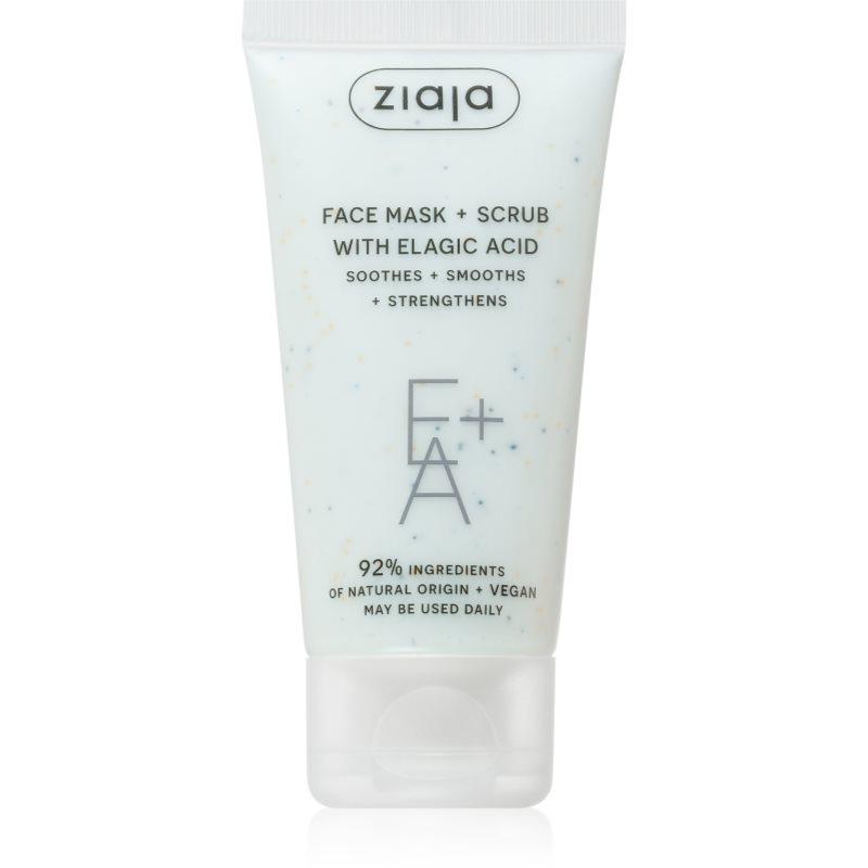 Ziaja Face Mask + Scrub with Elagic Acid peelingová maska 55 ml