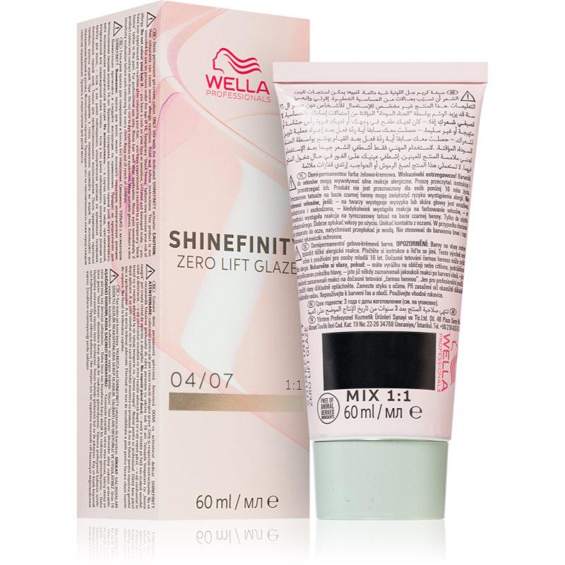 Wella Professionals Shinefinity Zero Lift Glaze demipermanentní barva na vlasy odstín 04/07 - Bitter Chocolate 60 ml