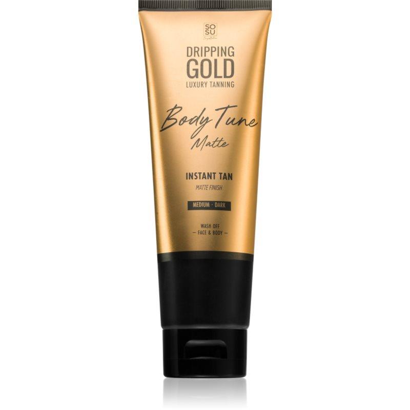 Dripping Gold Luxury Tanning Body Tune samoopalovací krém na tělo a obličej s okamžitým účinkem Medium-Dark 125 ml