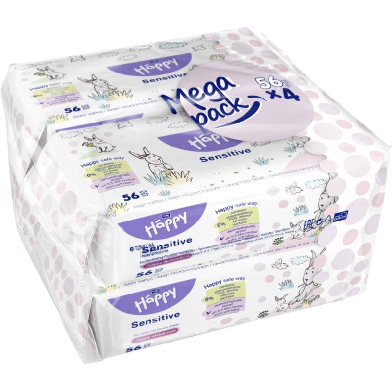 Bella Baby Happy Sensitive vlhčené čisticí ubrousky pro děti 4x56 ks