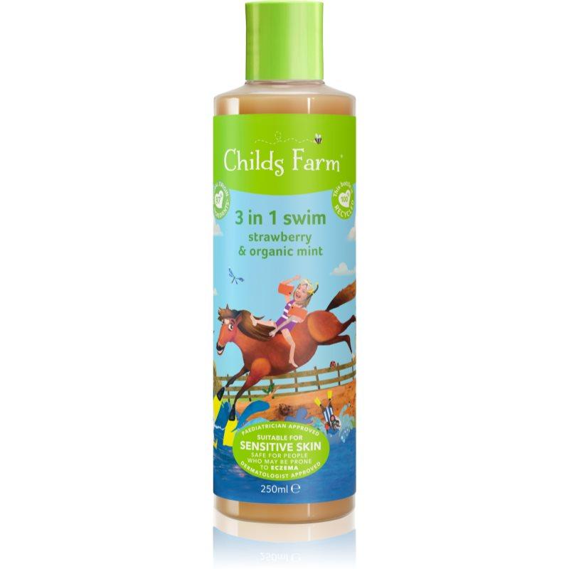 Childs Farm 3 in 1 Swim Strawberry & Organic Mint 3 v 1 šampon, kondicionér a sprchový gel pro děti 250 ml