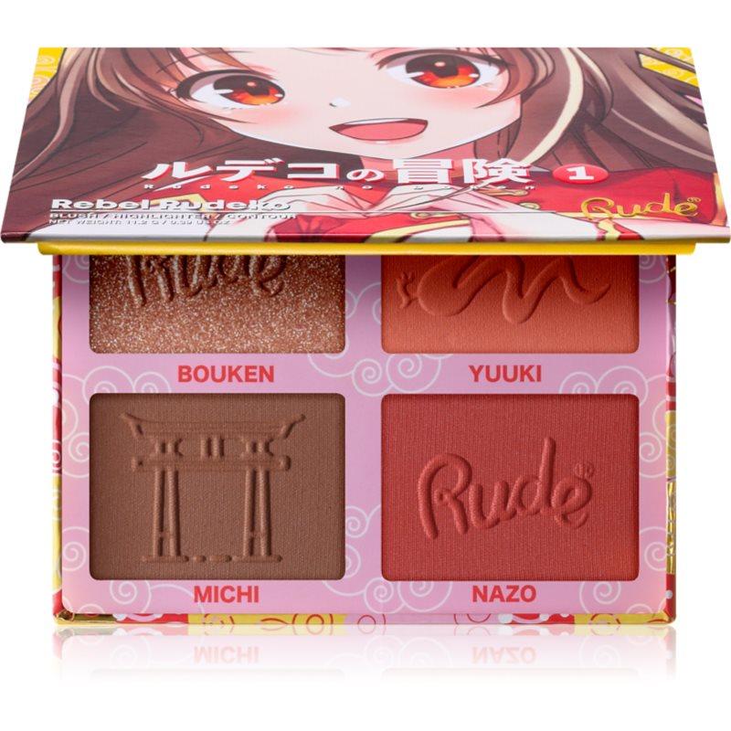 Rude Cosmetics Manga Face Palette multifunkční paleta na obličej odstín Rebel Rudeko 11.2 g