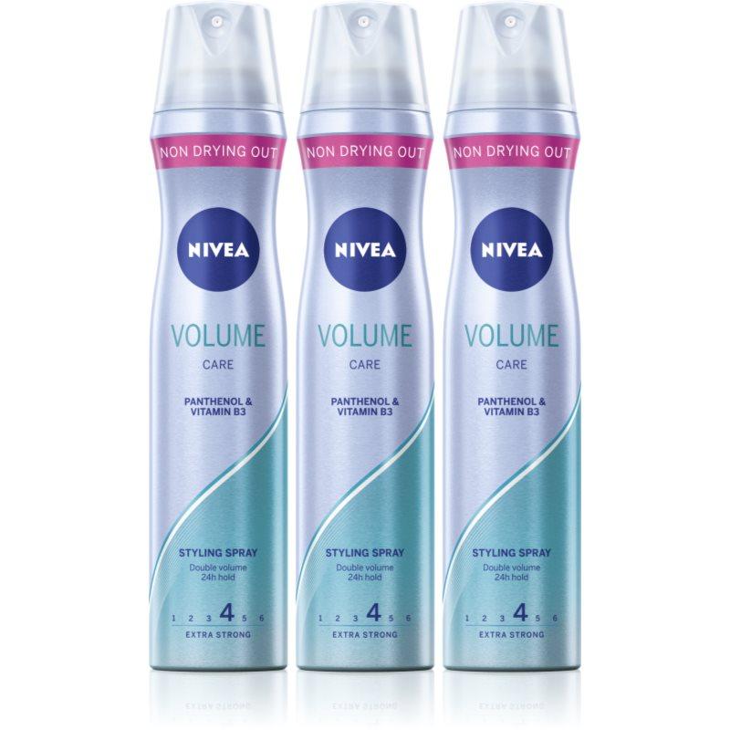 NIVEA Volume Care lak na vlasy pro zvětšení objemu 3 x 250 ml