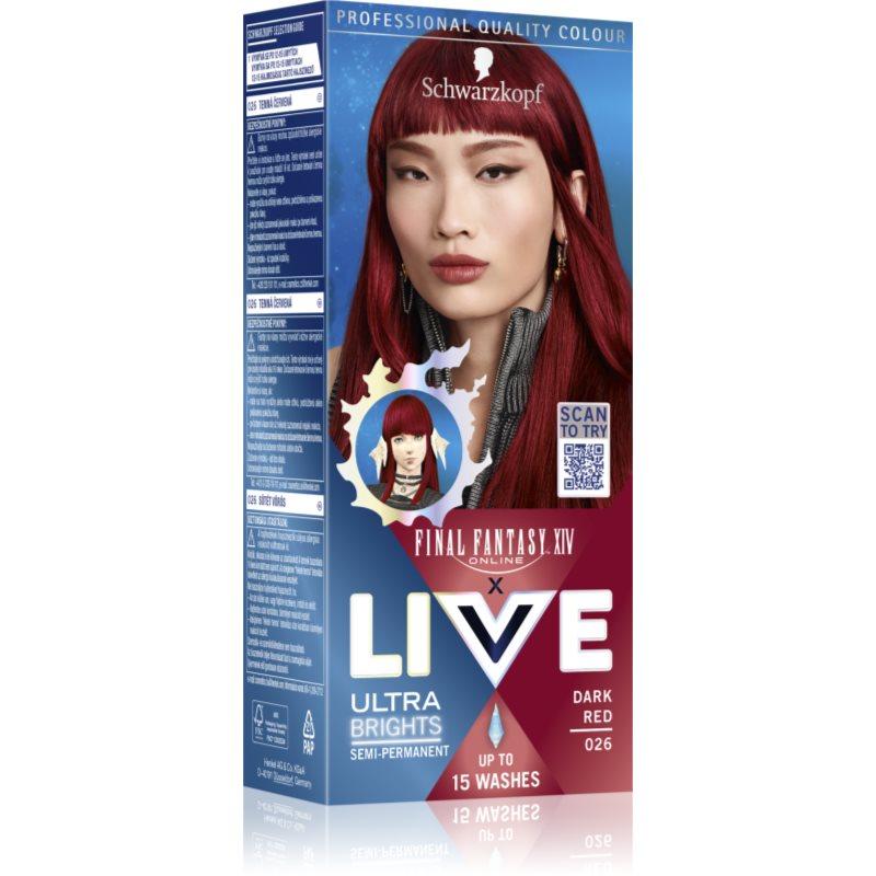Schwarzkopf LIVE Ultra Brights or Pastel semipermanentní barva na vlasy odstín 026 Dark Red 1 ks