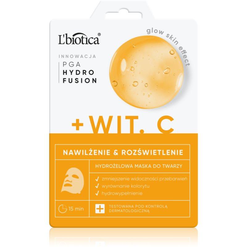 L’biotica PGA Hydro Fusion + Vitamin C intenzivní hydrogelová maska pro rozjasnění pleti 1 ks