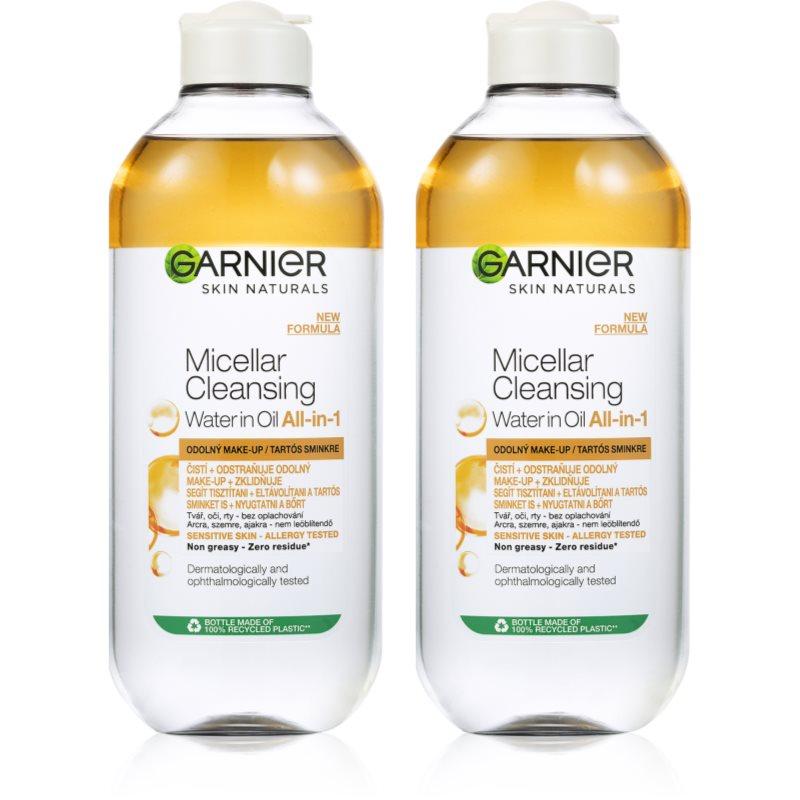 Garnier Skin Naturals dvoufázová micelární voda 3 v 1 2 x 400ml