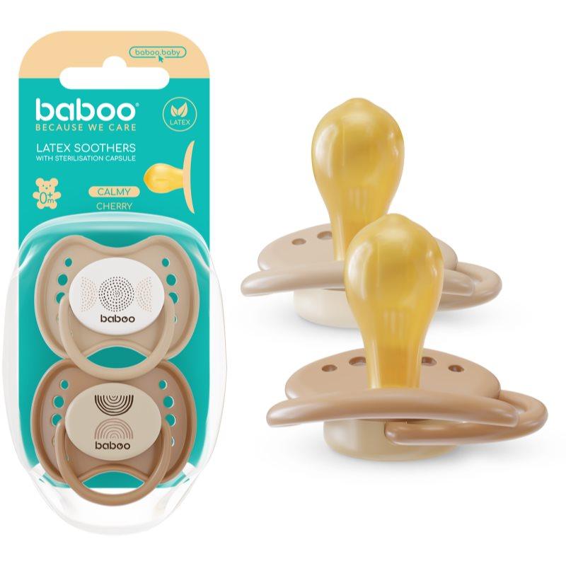 Baboo Soothers Round Latex with Case dudlík Au Naturale 0-6 m 2 ks