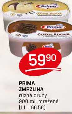 PRIMA ZMRZLINA různé druhy 900 ml, mražené 