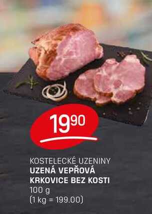 UZENÁ VEPŘOVÁ KRKOVICE BEZ KOSTI 100g
