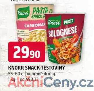 Knorr snack těstoviny 55-60 g vybrané druhy 