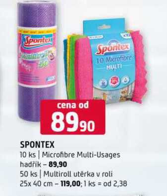Spontex 10 ks Microfibre Multi-Usages hadřík 50 ks Multiroll utěrka v roli 25x 40 cm