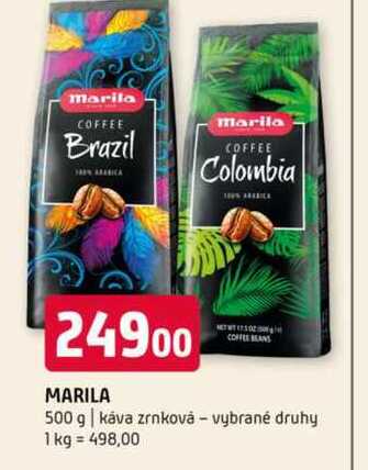 Marila 500 g káva zrnková vybrané druhy 
