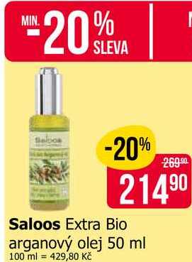 Saloos Extra Bio arganový olej 50 ml 