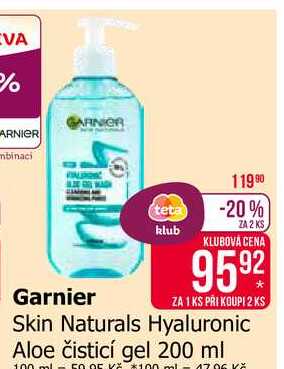 Garnier Skin Naturals Hyaluronic Aloe čisticí gel 200 ml 