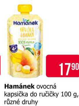 Hamánek ovocná kapsička do ručičky 100 g, různé druhy 