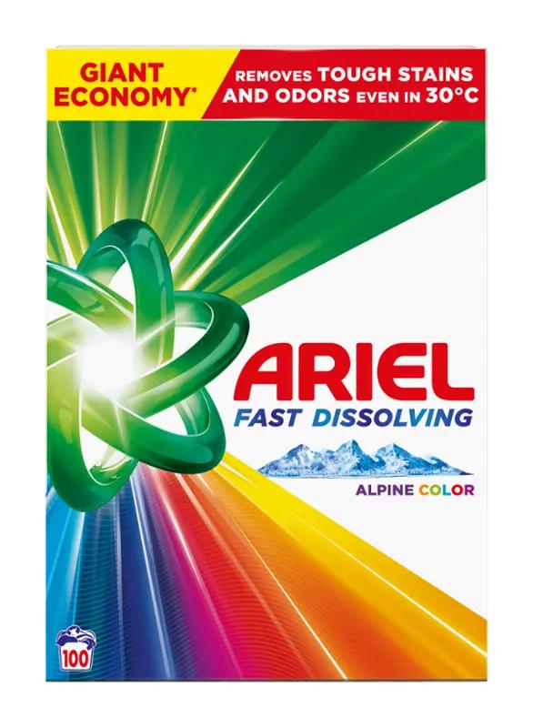 Ariel Prací prášek Alpine Color Fast Dossolving, 100 pd